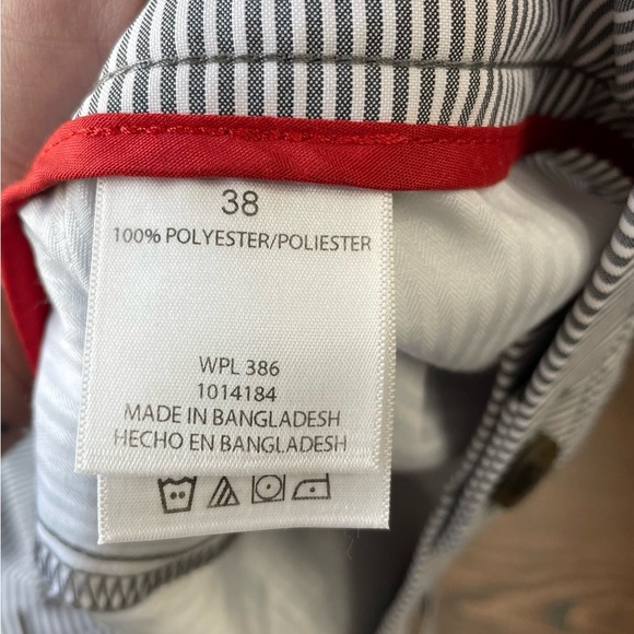 Men’s lightweight golf shorts, gray/white striped, with pockets. Size 38. EUC! - Picture 10 of 11